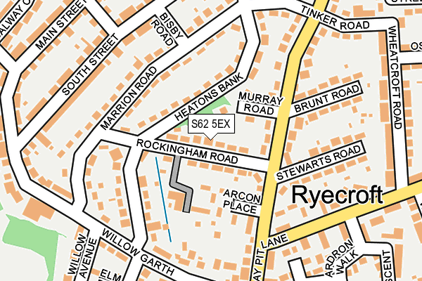 S62 5EX map - OS OpenMap – Local (Ordnance Survey)