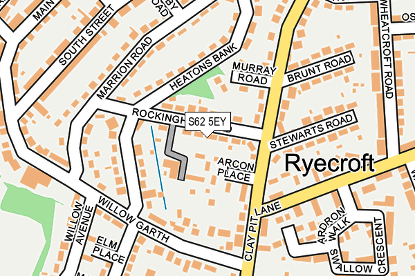 S62 5EY map - OS OpenMap – Local (Ordnance Survey)