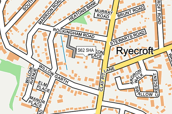 S62 5HA map - OS OpenMap – Local (Ordnance Survey)