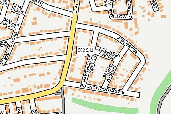 S62 5HJ map - OS OpenMap – Local (Ordnance Survey)
