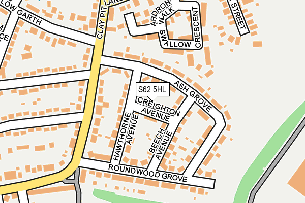 S62 5HL map - OS OpenMap – Local (Ordnance Survey)
