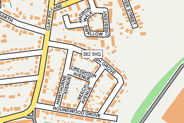 S62 5HQ map - OS OpenMap – Local (Ordnance Survey)