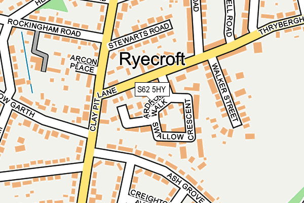 S62 5HY map - OS OpenMap – Local (Ordnance Survey)