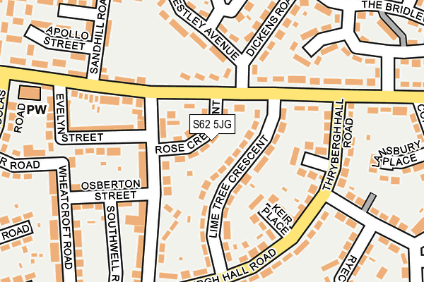 S62 5JG map - OS OpenMap – Local (Ordnance Survey)