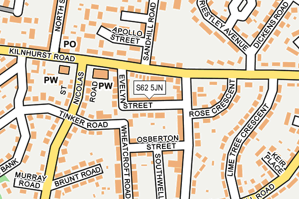 S62 5JN map - OS OpenMap – Local (Ordnance Survey)