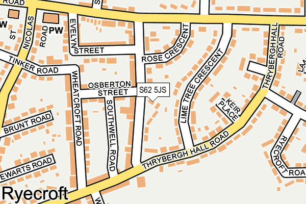 S62 5JS map - OS OpenMap – Local (Ordnance Survey)