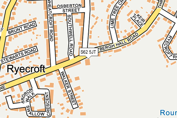 S62 5JT map - OS OpenMap – Local (Ordnance Survey)