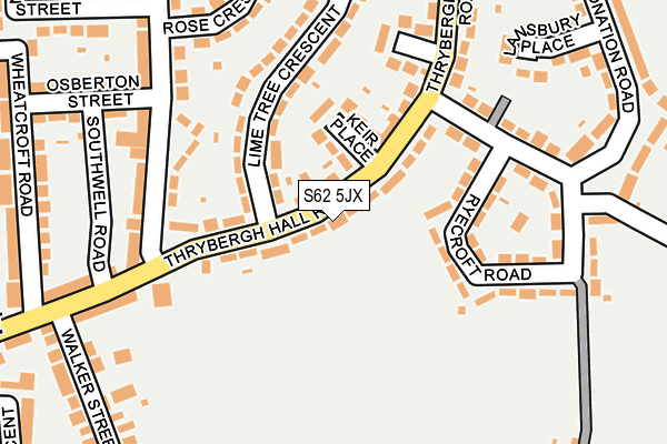 S62 5JX map - OS OpenMap – Local (Ordnance Survey)