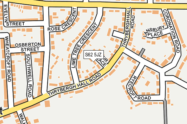 S62 5JZ map - OS OpenMap – Local (Ordnance Survey)