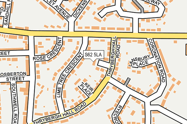 S62 5LA map - OS OpenMap – Local (Ordnance Survey)