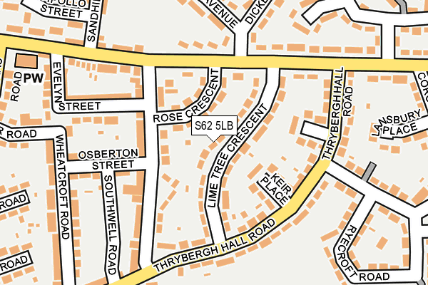 S62 5LB map - OS OpenMap – Local (Ordnance Survey)