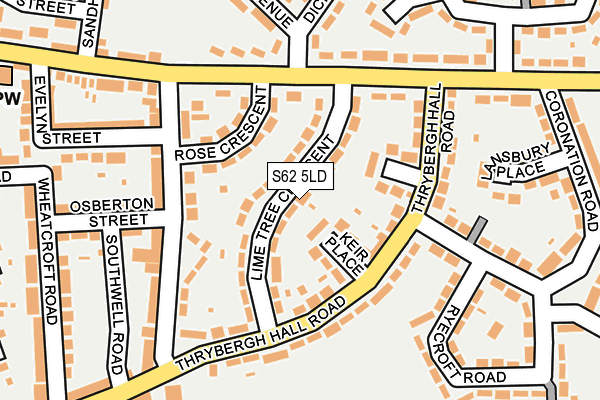 S62 5LD map - OS OpenMap – Local (Ordnance Survey)