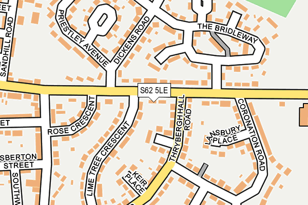 S62 5LE map - OS OpenMap – Local (Ordnance Survey)
