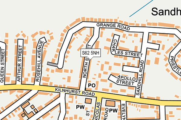S62 5NH map - OS OpenMap – Local (Ordnance Survey)