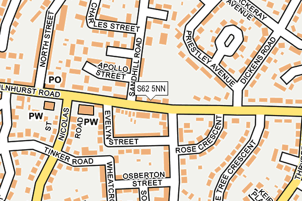 S62 5NN map - OS OpenMap – Local (Ordnance Survey)