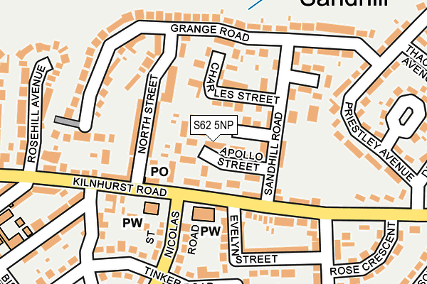 S62 5NP map - OS OpenMap – Local (Ordnance Survey)