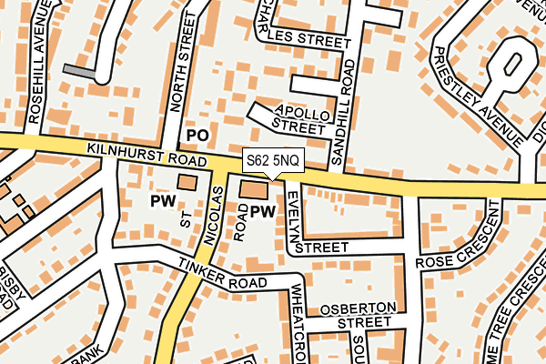 S62 5NQ map - OS OpenMap – Local (Ordnance Survey)