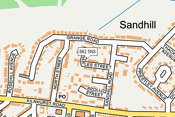 S62 5NS map - OS OpenMap – Local (Ordnance Survey)