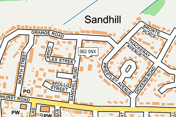 S62 5NX map - OS OpenMap – Local (Ordnance Survey)