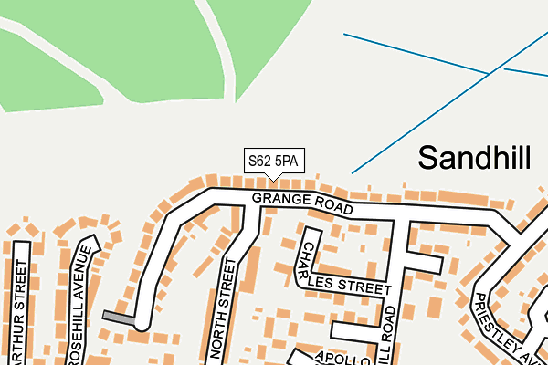 S62 5PA map - OS OpenMap – Local (Ordnance Survey)