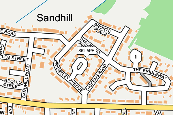 S62 5PE map - OS OpenMap – Local (Ordnance Survey)