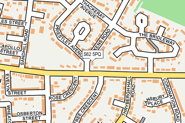 S62 5PQ map - OS OpenMap – Local (Ordnance Survey)