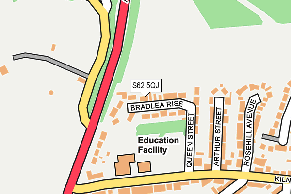 S62 5QJ map - OS OpenMap – Local (Ordnance Survey)
