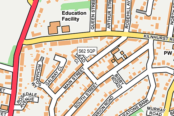 S62 5QP map - OS OpenMap – Local (Ordnance Survey)