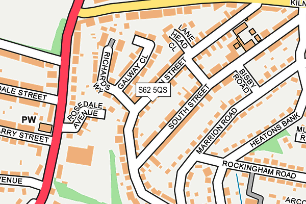 S62 5QS map - OS OpenMap – Local (Ordnance Survey)