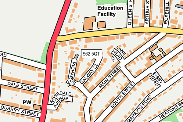 S62 5QT map - OS OpenMap – Local (Ordnance Survey)