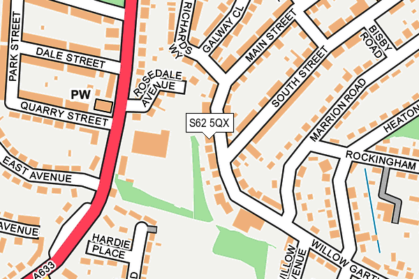 S62 5QX map - OS OpenMap – Local (Ordnance Survey)