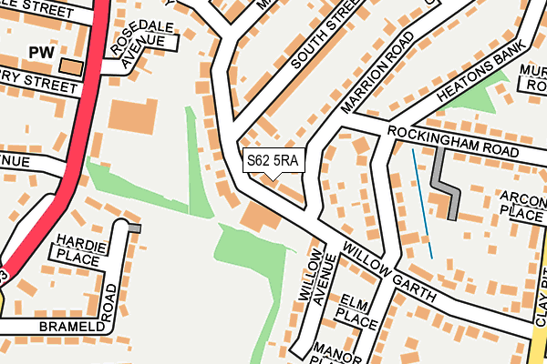 S62 5RA map - OS OpenMap – Local (Ordnance Survey)
