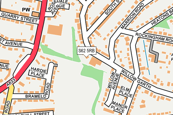 S62 5RB map - OS OpenMap – Local (Ordnance Survey)