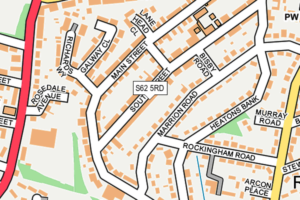 S62 5RD map - OS OpenMap – Local (Ordnance Survey)
