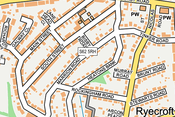 S62 5RH map - OS OpenMap – Local (Ordnance Survey)