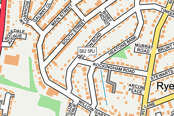 S62 5RJ map - OS OpenMap – Local (Ordnance Survey)
