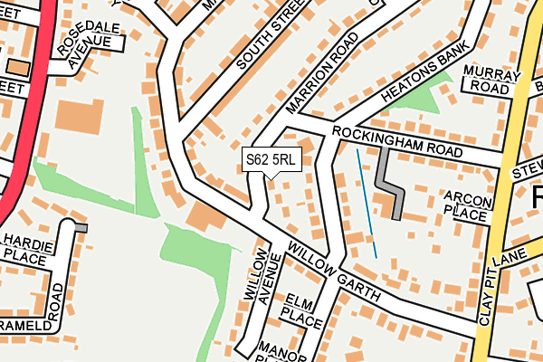 S62 5RL map - OS OpenMap – Local (Ordnance Survey)