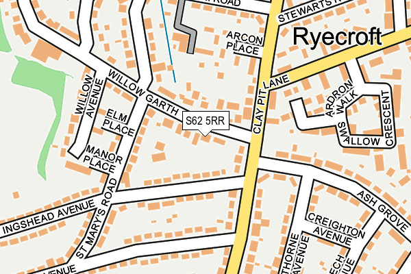 S62 5RR map - OS OpenMap – Local (Ordnance Survey)