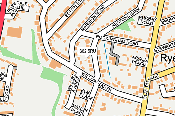 S62 5RU map - OS OpenMap – Local (Ordnance Survey)