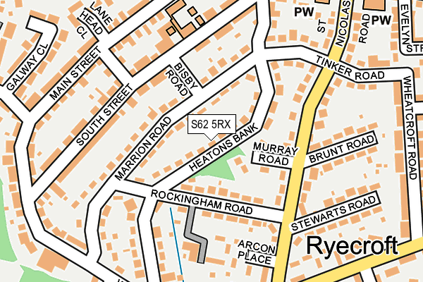 S62 5RX map - OS OpenMap – Local (Ordnance Survey)