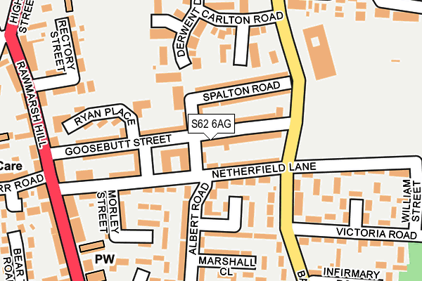 S62 6AG map - OS OpenMap – Local (Ordnance Survey)