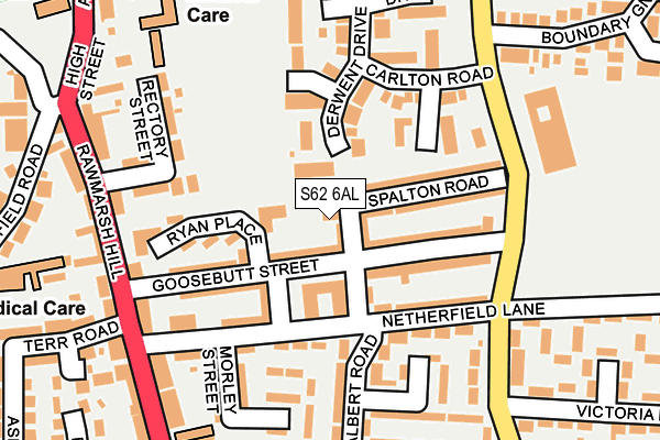 S62 6AL map - OS OpenMap – Local (Ordnance Survey)