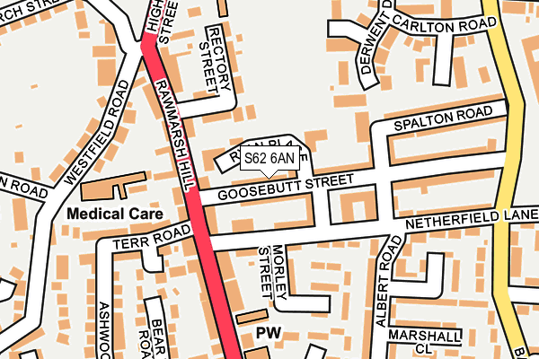 S62 6AN map - OS OpenMap – Local (Ordnance Survey)