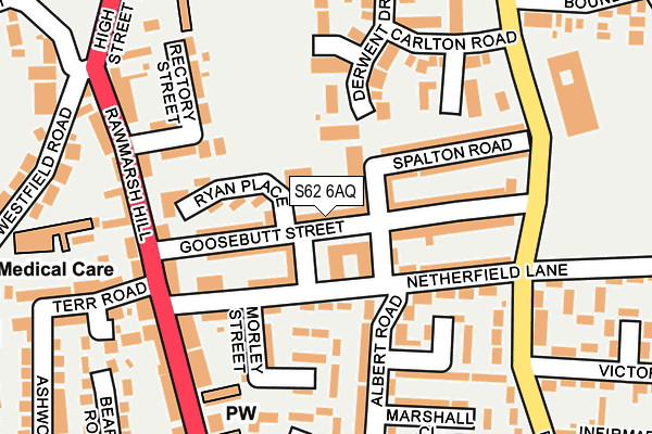S62 6AQ map - OS OpenMap – Local (Ordnance Survey)
