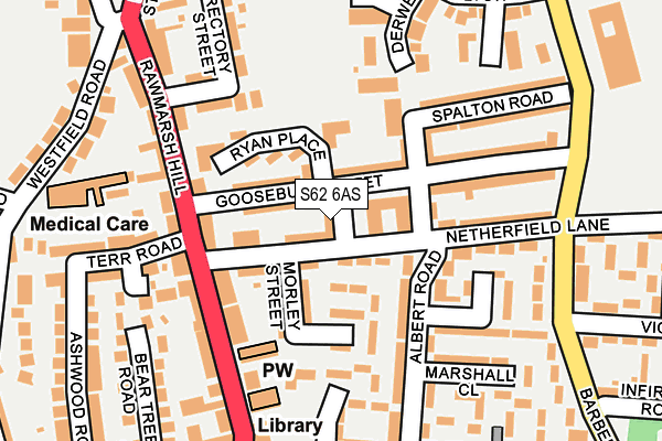 S62 6AS map - OS OpenMap – Local (Ordnance Survey)