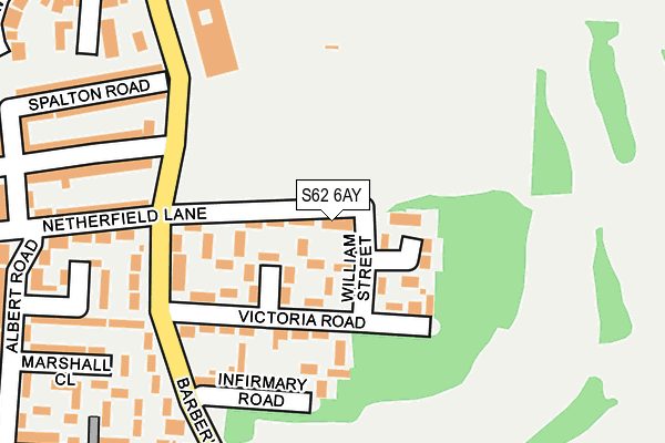 S62 6AY map - OS OpenMap – Local (Ordnance Survey)