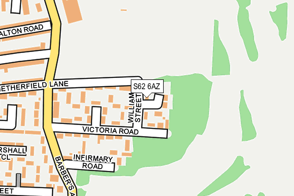 S62 6AZ map - OS OpenMap – Local (Ordnance Survey)
