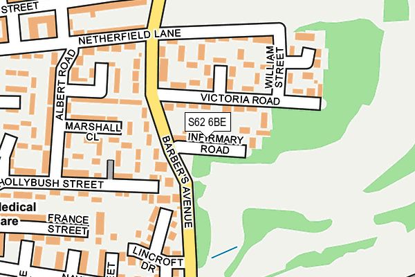 S62 6BE map - OS OpenMap – Local (Ordnance Survey)