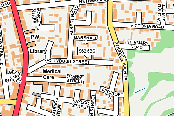 S62 6BG map - OS OpenMap – Local (Ordnance Survey)