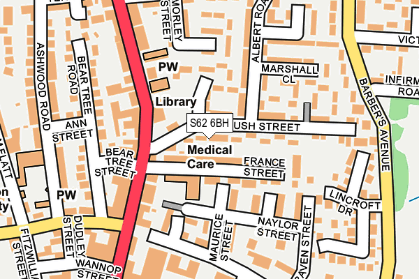 S62 6BH map - OS OpenMap – Local (Ordnance Survey)